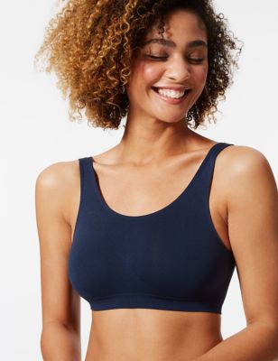 2 Pack Non-Padded Full Cup Crop Tops, M&S Collection