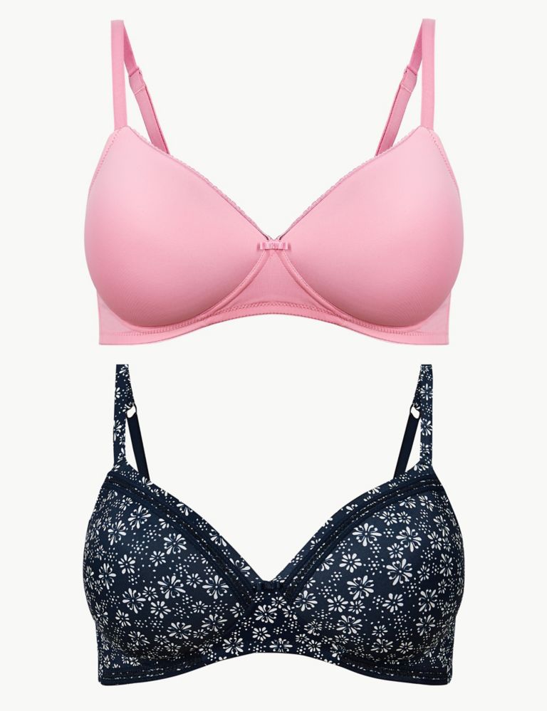 2 Pack Padded Full Cup Bras A-E, M&S Collection