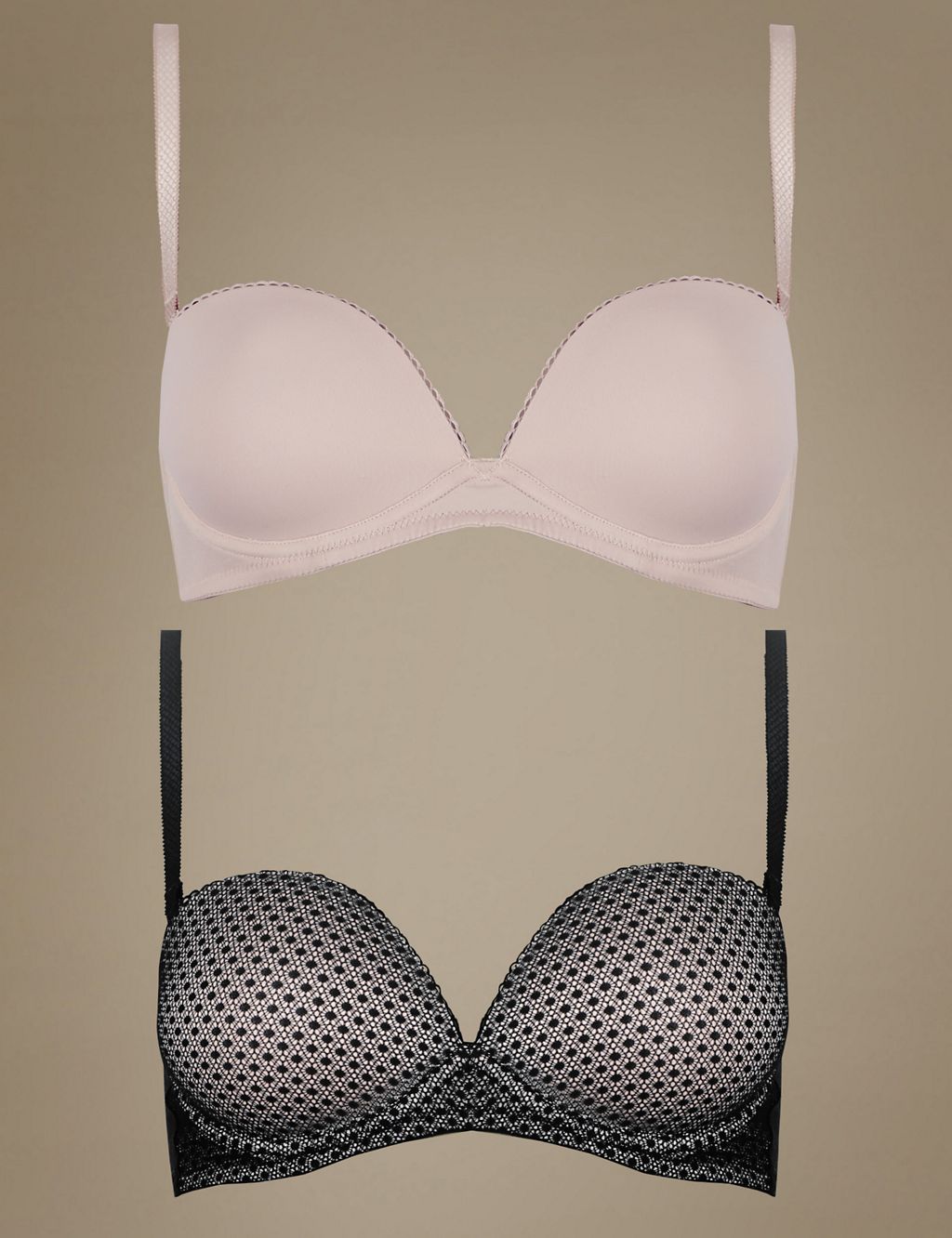 2 Pack Padded Strapless Push Up Bras A-E 3 of 5