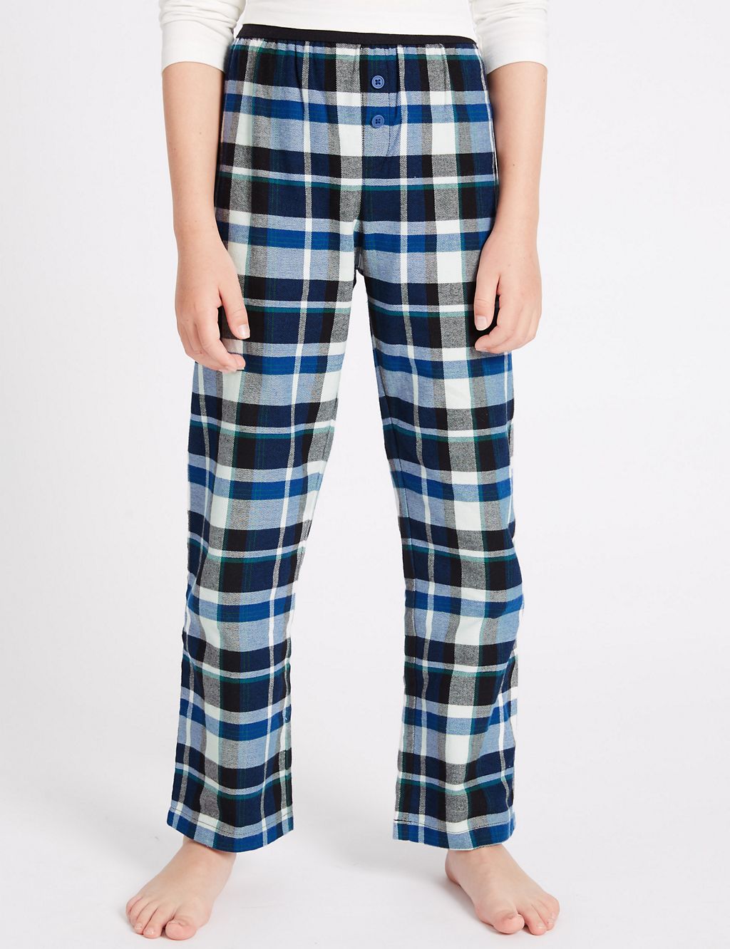 2 Pack Placket Checked Pyjamas (3-16 Years) 4 of 8