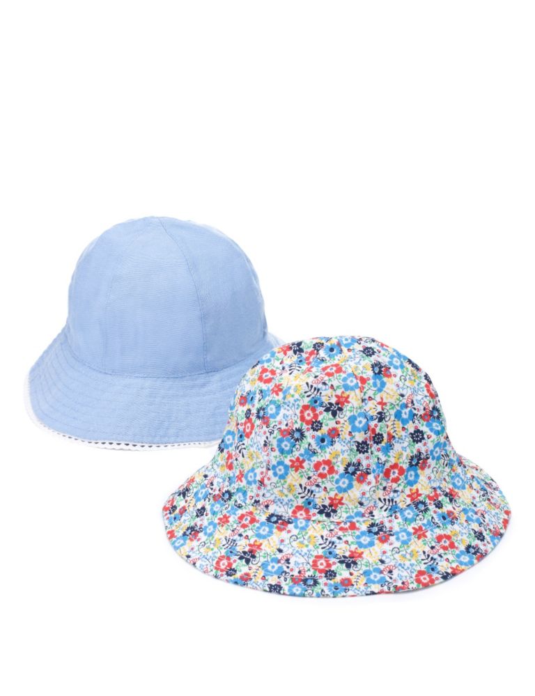 2 Pack Pure Cotton Assorted Hats (Younger Girls) 1 of 1