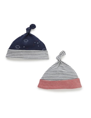 2 Pack Pure Cotton Assorted Hats M&S