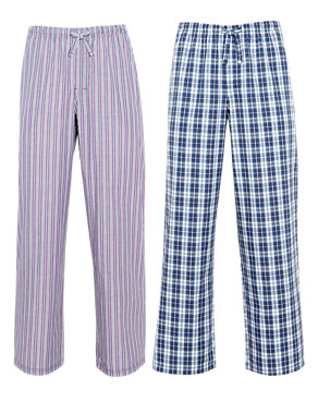 2 Pack Pure Cotton Assorted Long Pants Image 2 of 5