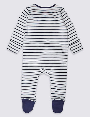 2 Pack Pure Cotton Assorted Sleepsuits Image 2 of 6
