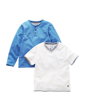 2 Pack Pure Cotton Assorted Tops (6-16 Years) Image 2 of 3
