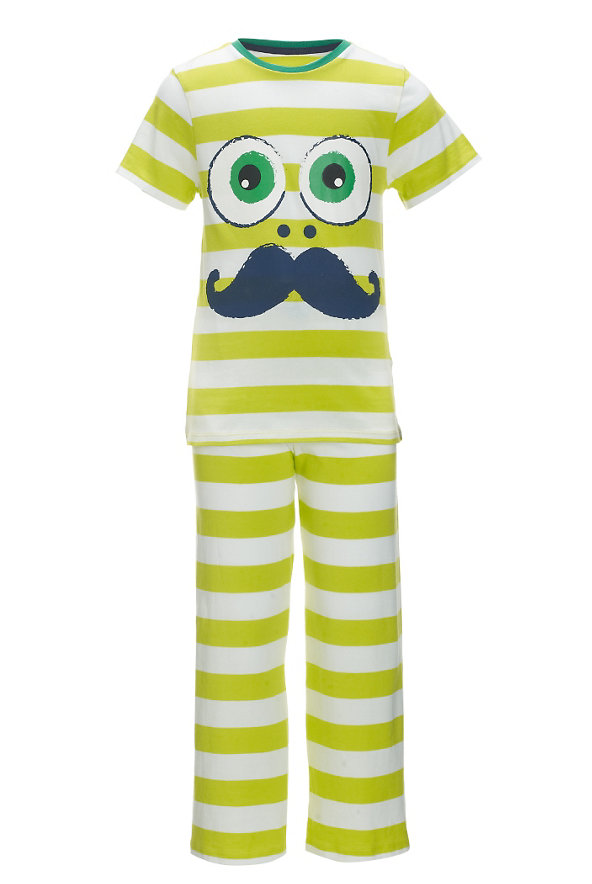 2 Pack Pure Cotton Big Face Pyjamas (1-7 Years) Image 1 of 1
