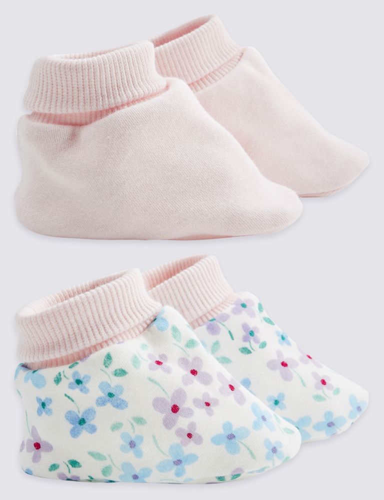 2 Pack Pure Cotton Booties 1 of 2