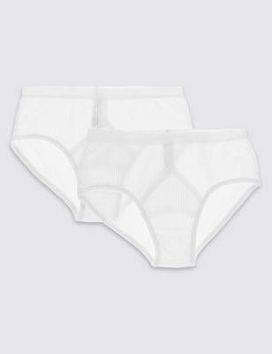2 Pack Pure Cotton Briefs with StayNEW™ Image 2 of 3