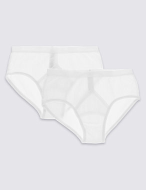 2 Pack Pure Cotton Briefs with StayNEW™ Image 2 of 3