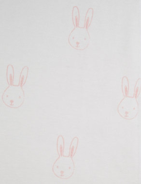2 Pack Pure Cotton Bunny Jersey Fitted Cot Bed Sheets Image 2 of 3