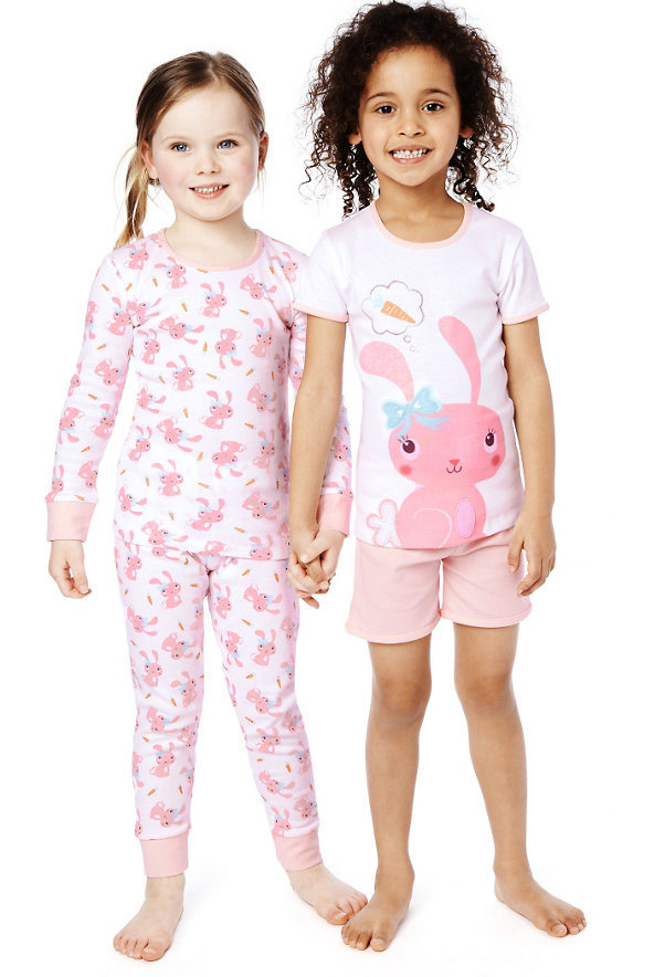 2 Pack Pure Cotton Bunny Pyjamas Image 1 of 1