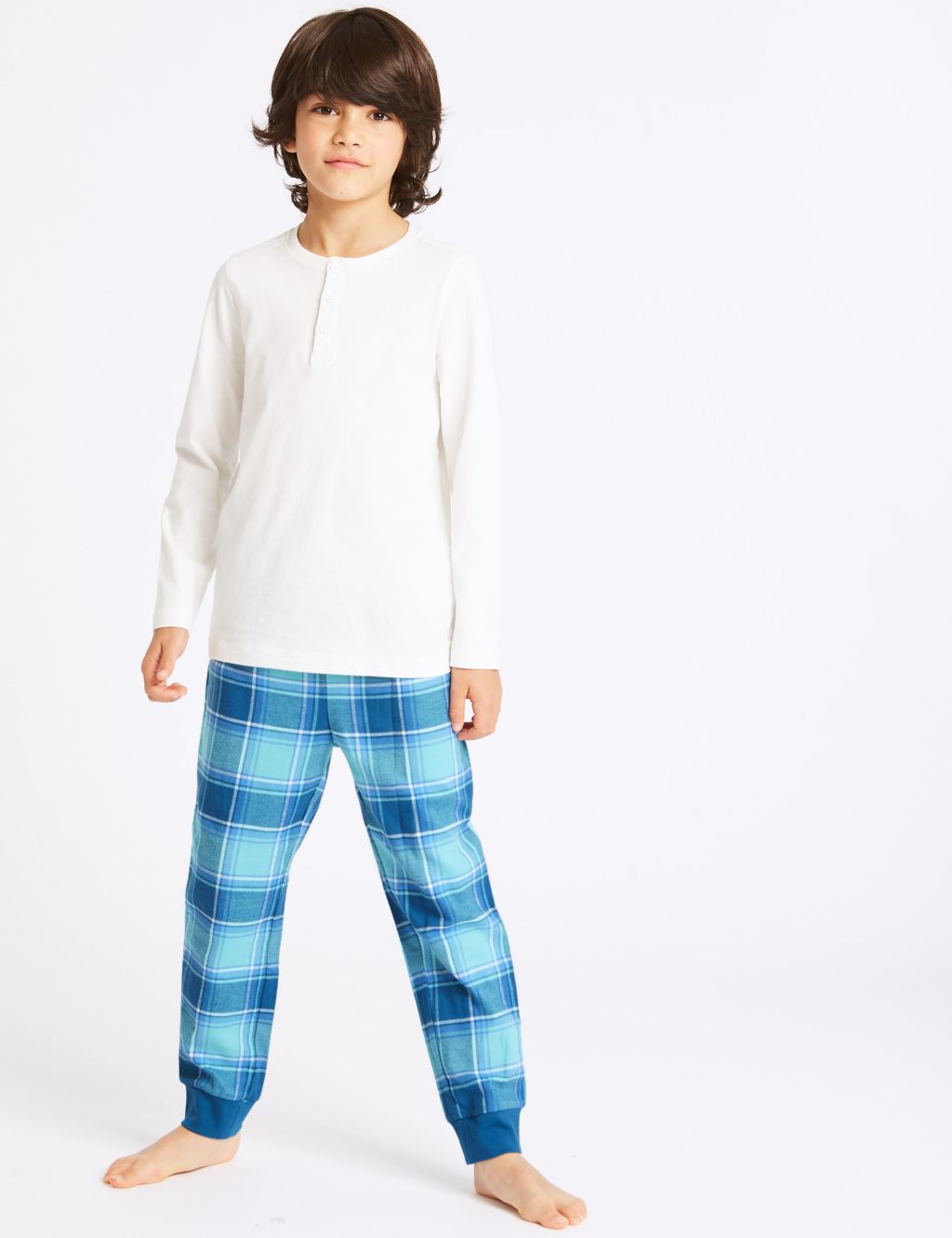 2 Pack Pure Cotton Checked Pyjamas (3-16 Years) 2 of 8