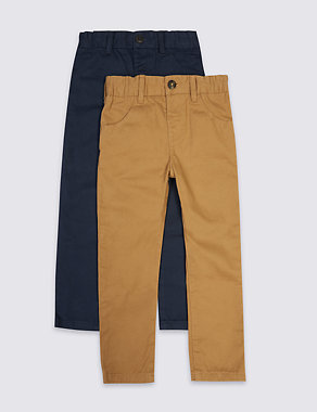 2 Pack Pure Cotton Chinos (3 Months - 5 Years) Image 2 of 5