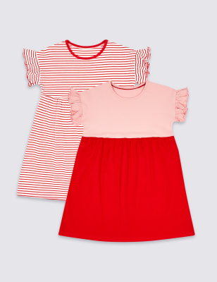2 Pack Pure Cotton Dress (3 Months - 7 Years) Image 2 of 6