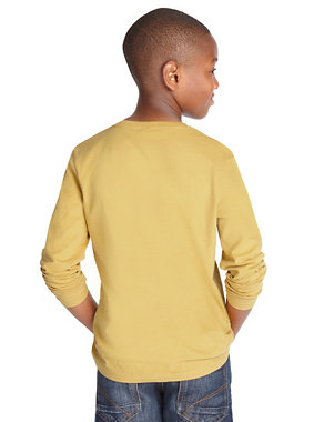 2 Pack Pure Cotton Long Sleeve T-Shirts (5-14 Years) Image 2 of 4