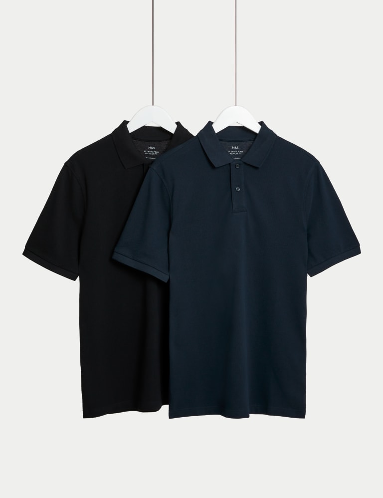 2 Pack Pure Cotton Polo Shirts 1 of 5