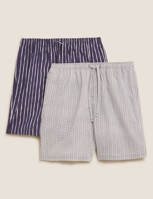 2-pack cotton poplin pyjama shorts