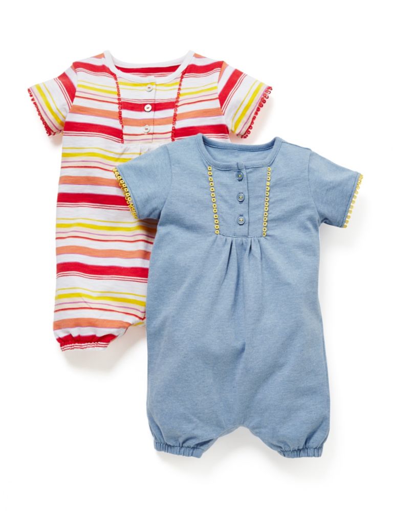 2 Pack Pure Cotton Romper 1 of 2