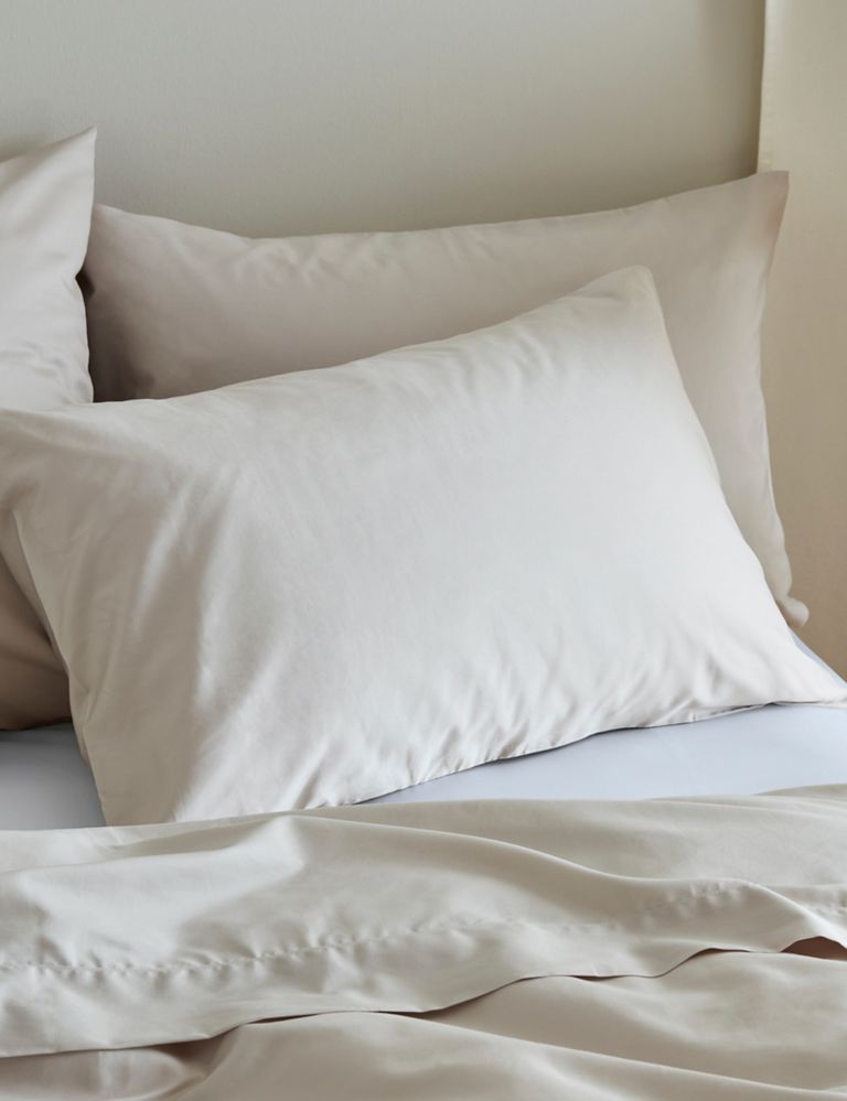 2 Pack Pure Cotton Sateen Luxe Pillowcases 1 of 2