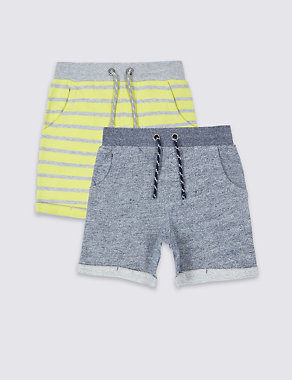 2 Pack Pure Cotton Shorts (3 Months - 5 Years) Image 2 of 5