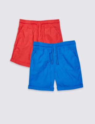 2 Pack Pure Cotton Shorts (3 Months - 5 Years) Image 2 of 4
