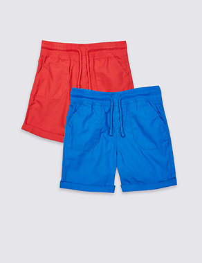 2 Pack Pure Cotton Shorts (3 Months - 5 Years) Image 2 of 4