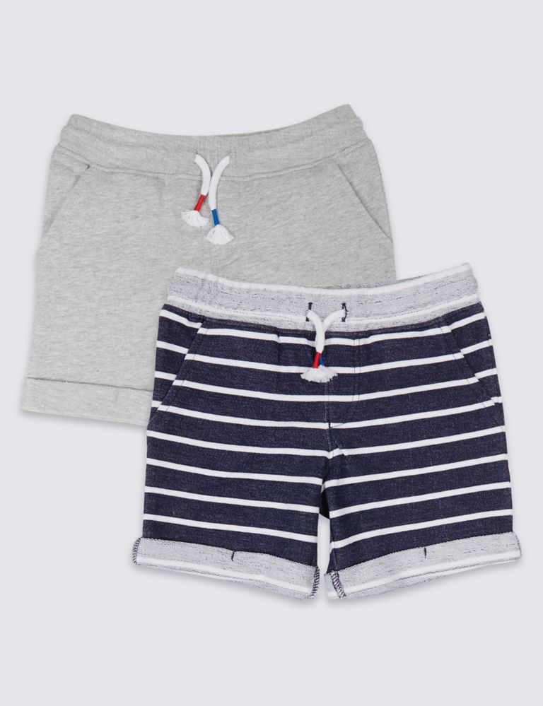 2 Pack Pure Cotton Shorts (3 Months - 7 Years) 1 of 7