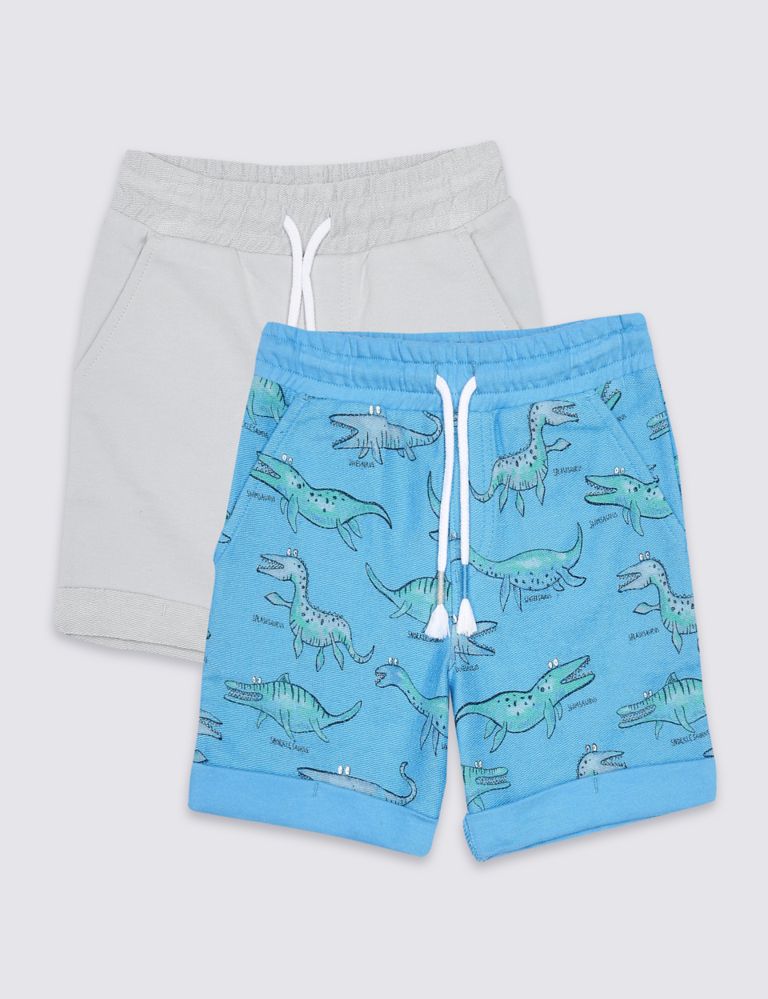 2 Pack Pure Cotton Shorts (3 Months - 7 Years) 1 of 5