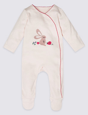2 Pack Pure Cotton Sleepsuits Image 2 of 7