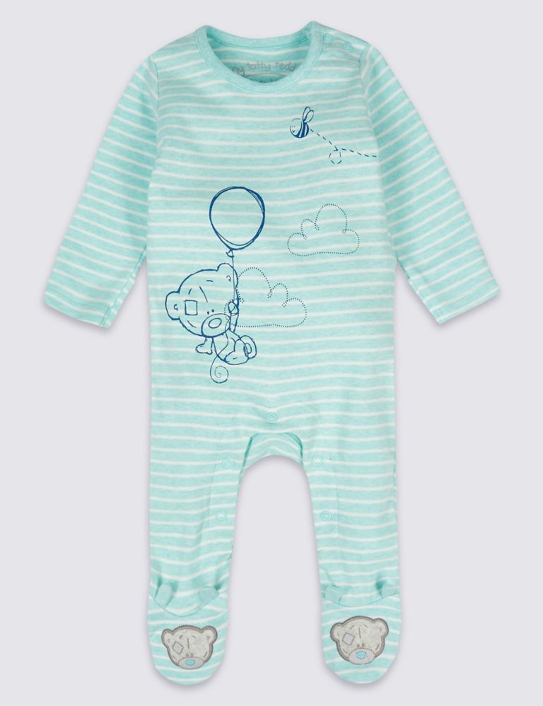 2 Pack Pure Cotton Sleepsuits 2 of 6