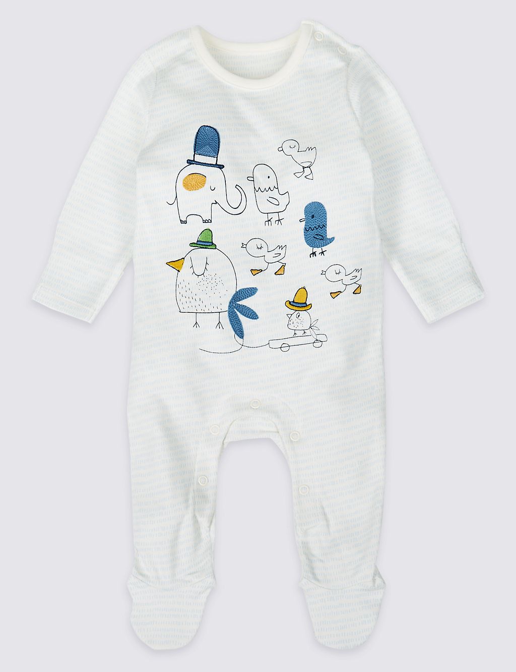 2 Pack Pure Cotton Sleepsuits 1 of 8