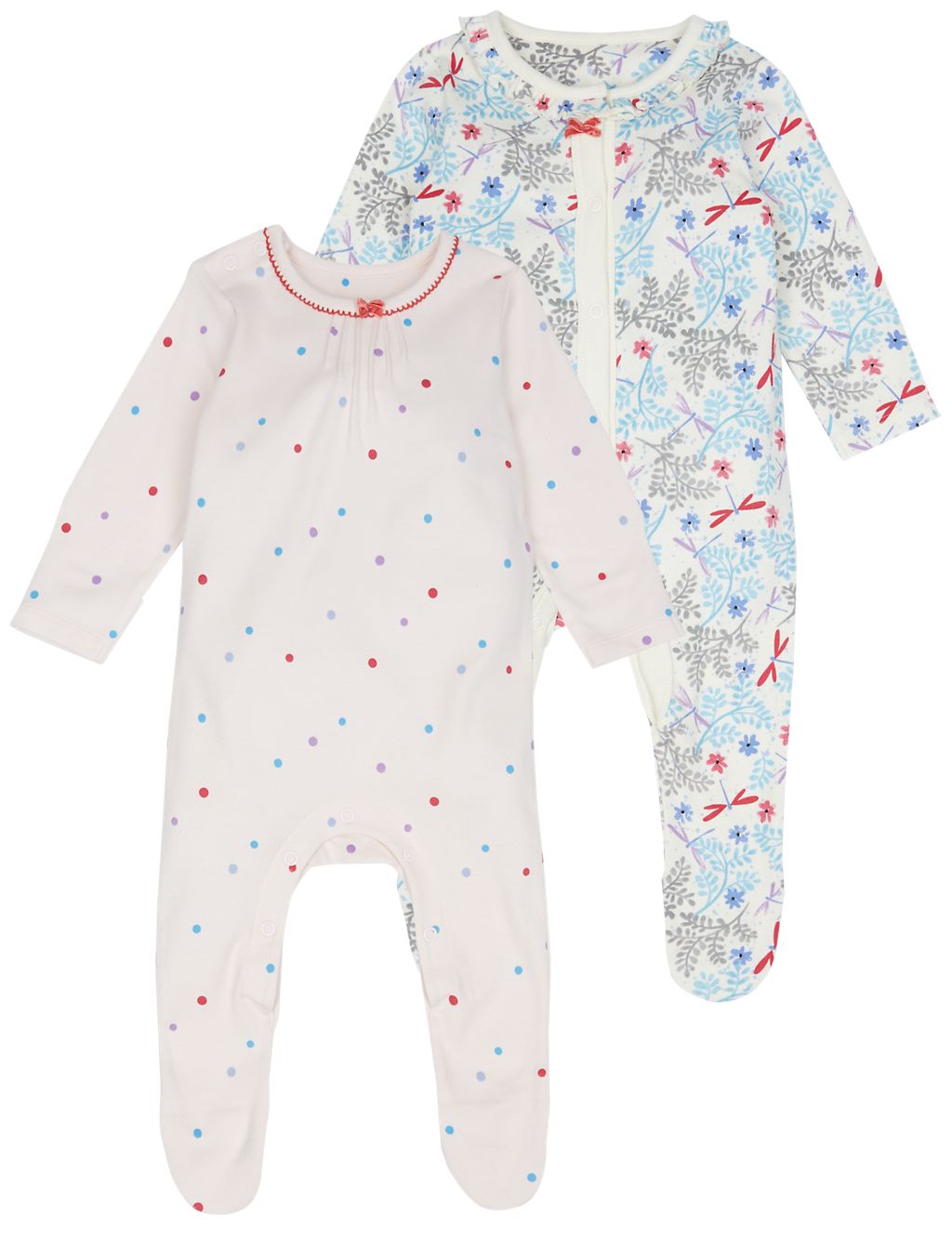 2 Pack Pure Cotton Sleepsuits 6 of 8