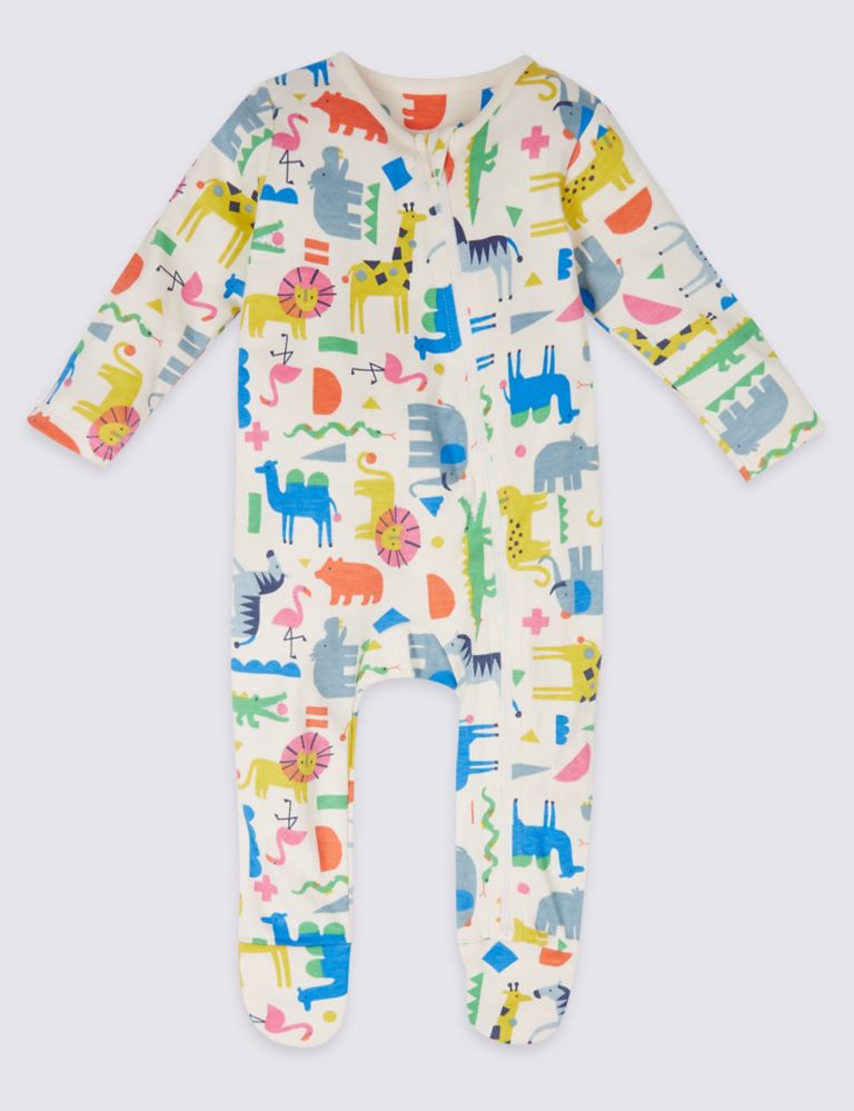 2 Pack Pure Cotton Sleepsuits 4 of 10