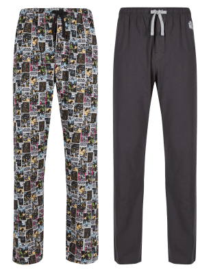 2 Pack Pure Cotton Star Wars Pyjama Bottoms M S Collection M S