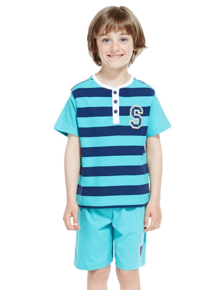 2 Pack Pure Cotton Stay Soft Short Pyjamas (1-8 Years) 1 of 9