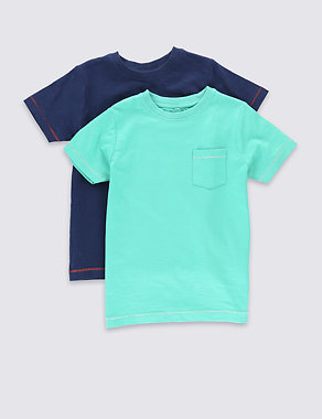 2 Pack Pure Cotton T-Shirts (1-7 Years) Image 2 of 5