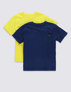 2 Pack Pure Cotton T-Shirts (1-7 Years) Image 2 of 6