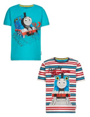 2 Pack Pure Cotton Thomas & Friends™ T-Shirts Image 2 of 3