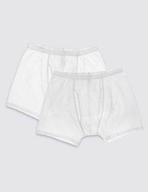 2 Pack Pure Cotton Trunks with StayNEW™ Image 2 of 3