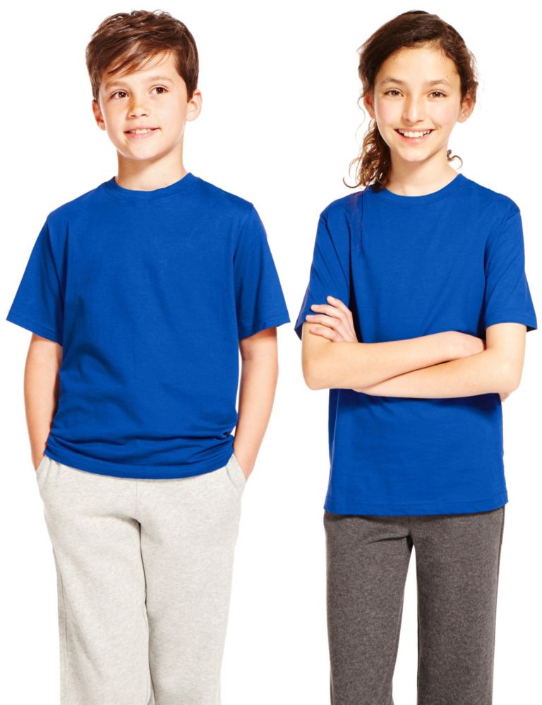 2 Pack Pure Cotton Unisex Crew Neck T-Shirts 1 of 3