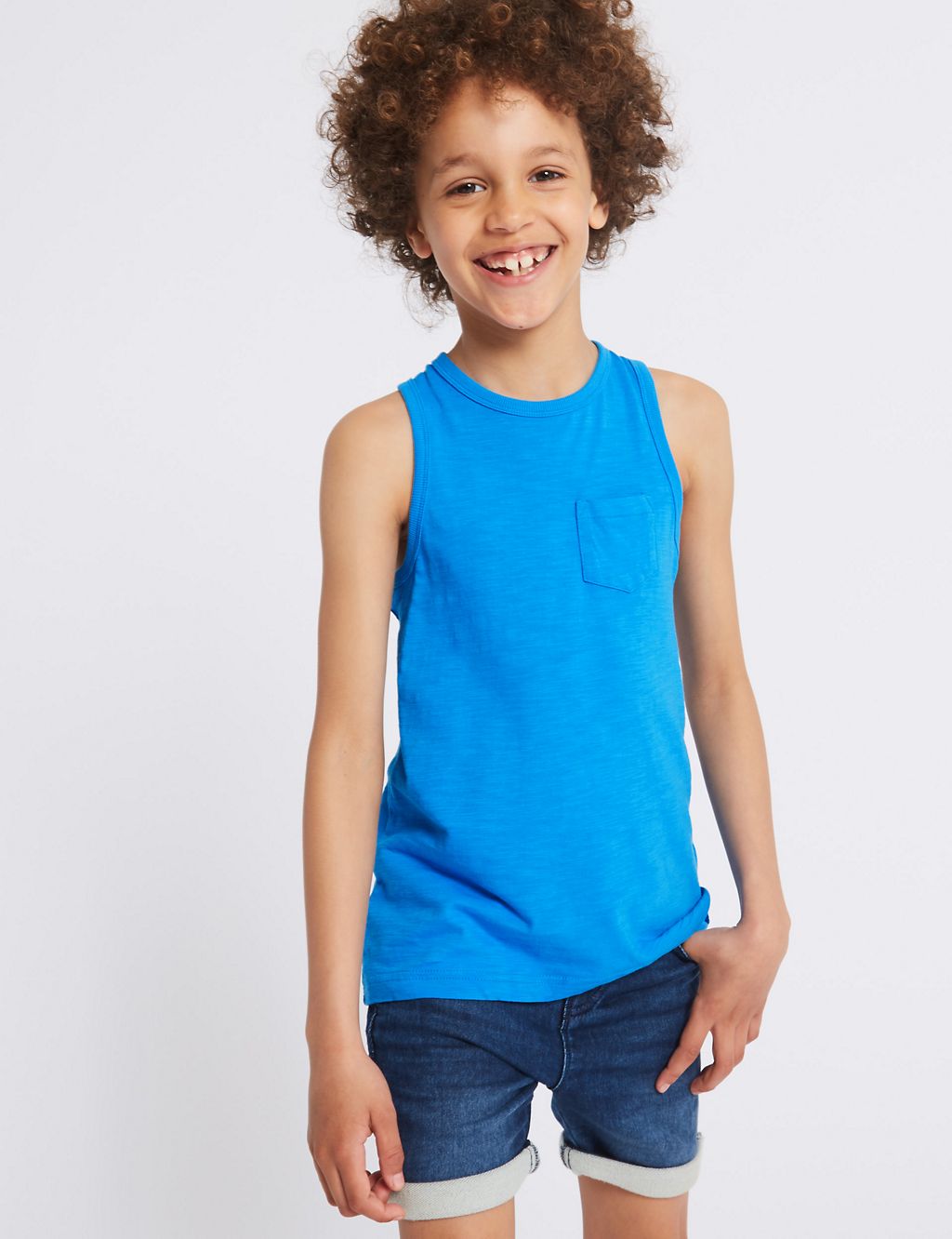 2 Pack Pure Cotton Vest Tops (3-16 Years) 2 of 4