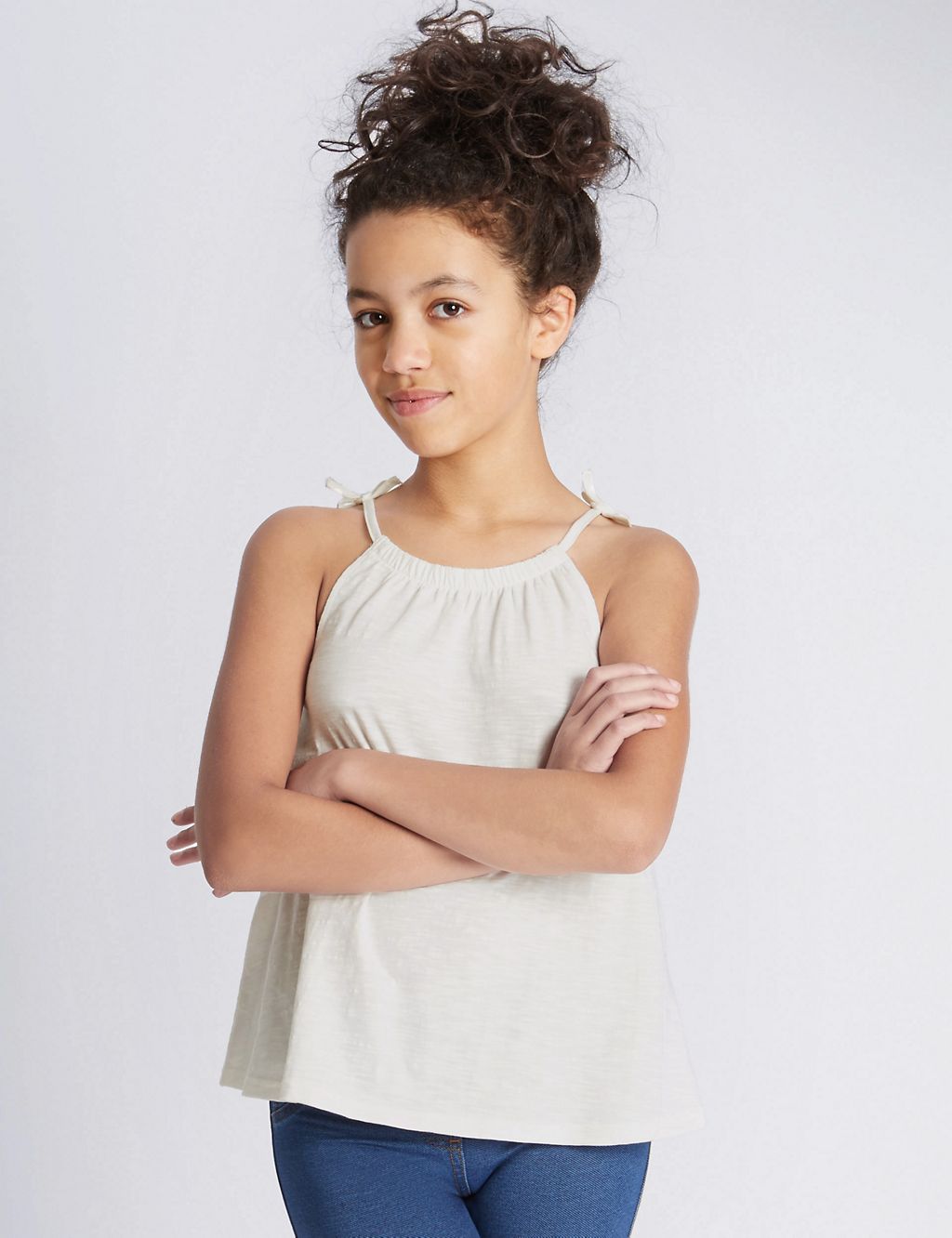 2 Pack Pure Cotton Vest Tops (5-14 Years) 3 of 6