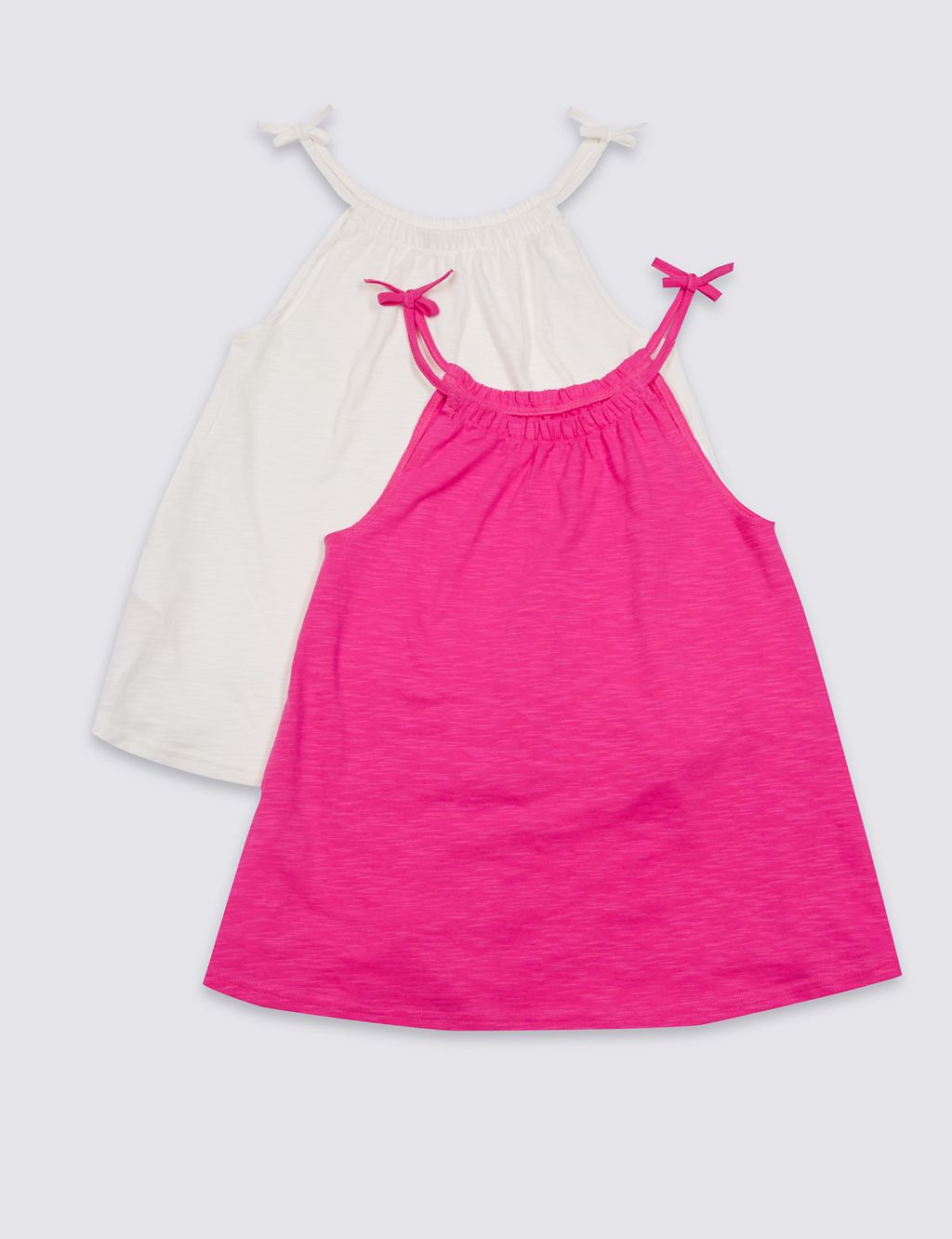 2 Pack Pure Cotton Vest Tops (5-14 Years) 1 of 6