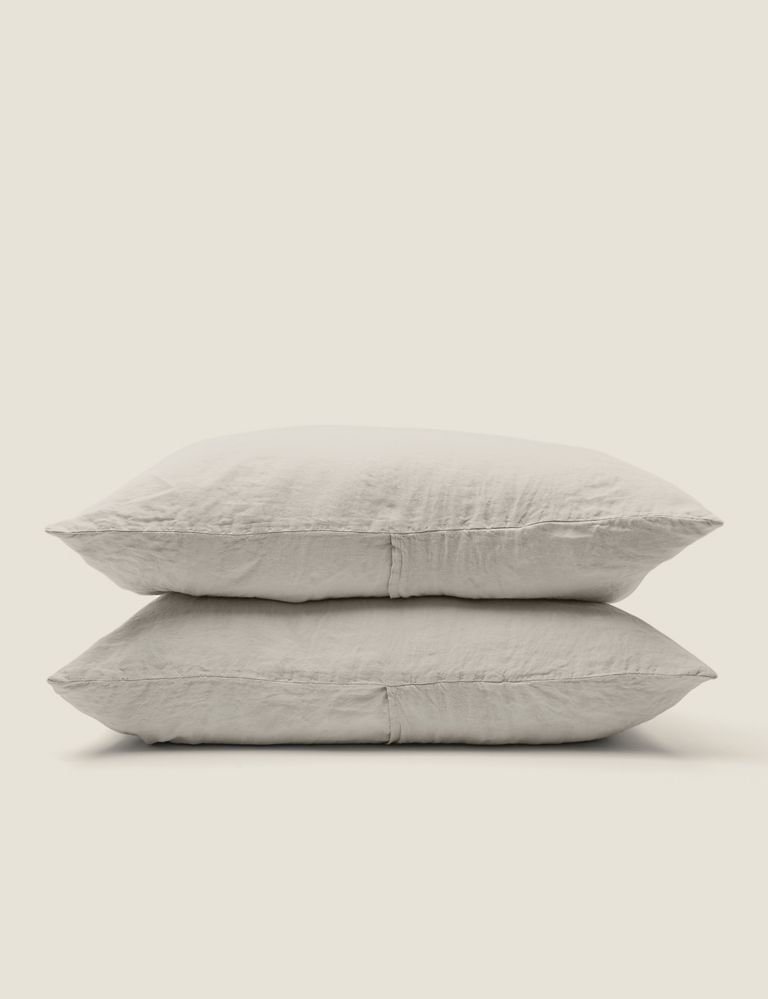 2 Pack Pure Linen Pillowcases 1 of 3