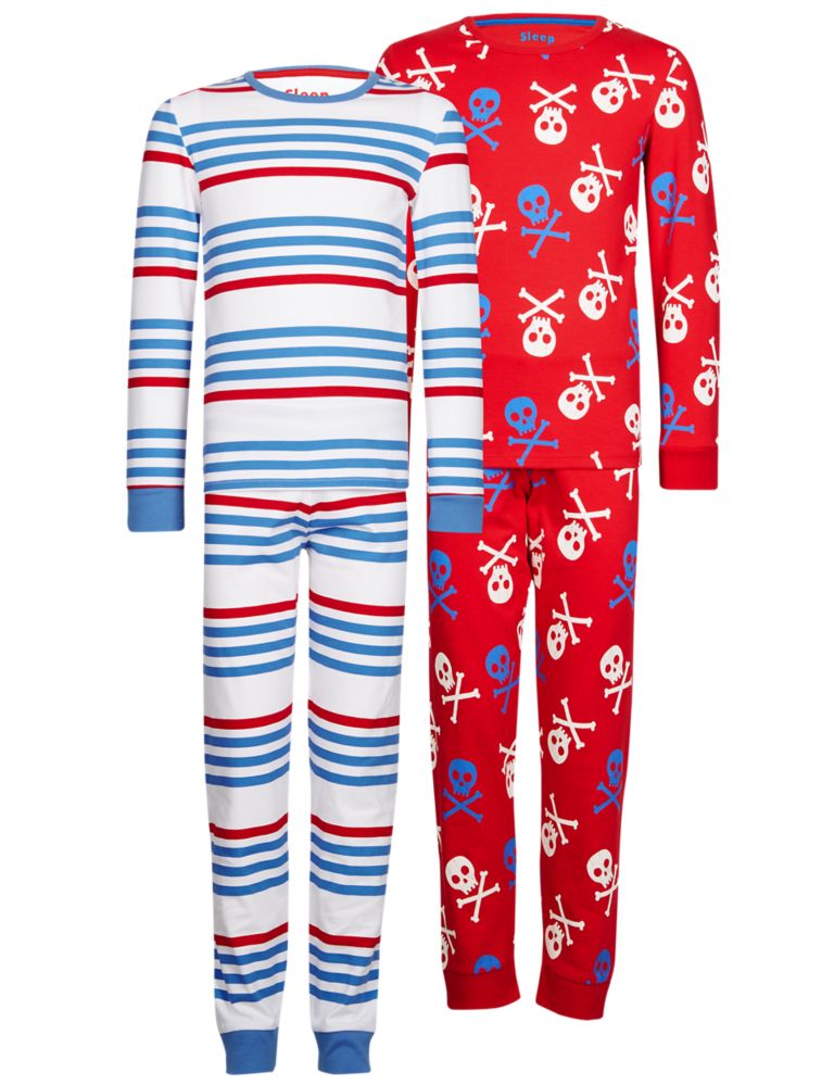 2 Pack Pyjamas with Stretch (3-16 Years) 3 of 4