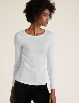 Brushed Jacquard Long Sleeve Top, M&S Collection