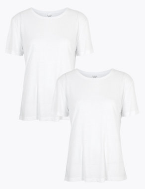 2 Pack Round Neck Relaxed T-Shirt Image 2 of 4
