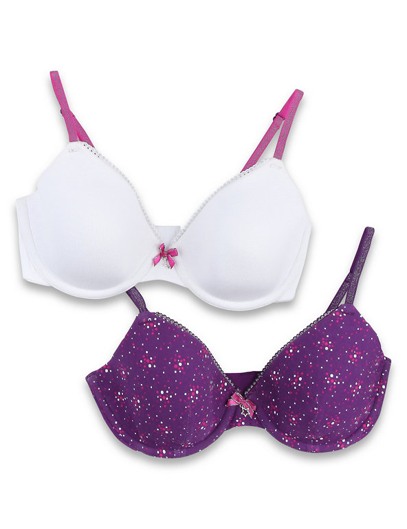 2 Pack Scatter Spotted Underwired Bras Image 1 of 1