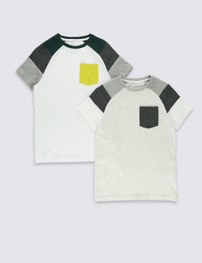 2 Pack Short Sleeve T-Shirts (5-14 Years) Image 2 of 5