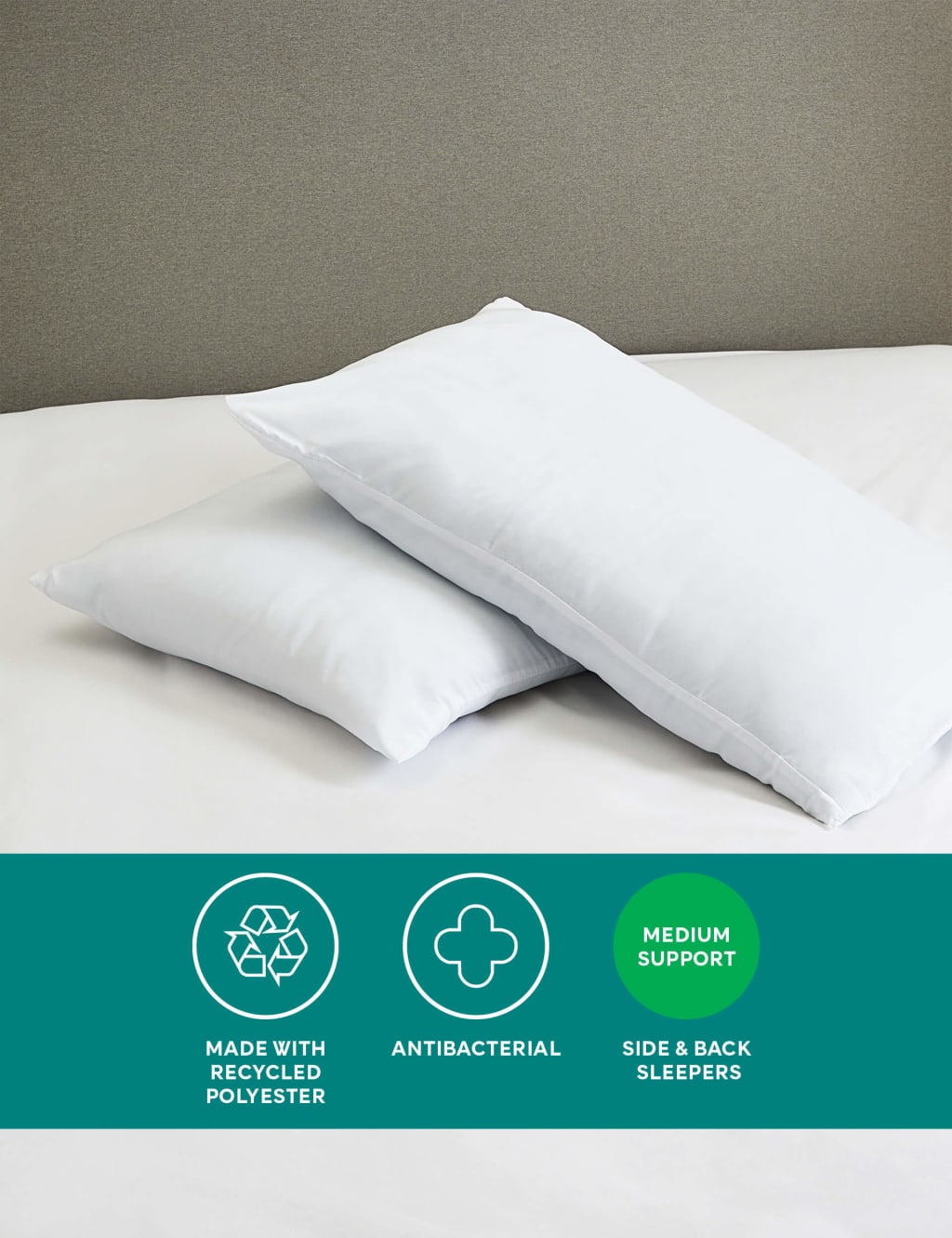 2 Pack Simply Protect Medium Pillows 3 of 4